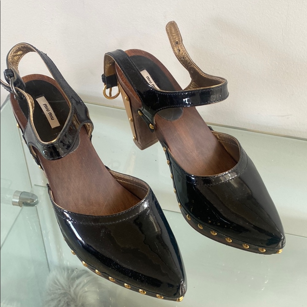 Miu Miu Black Patent Leather Heels
